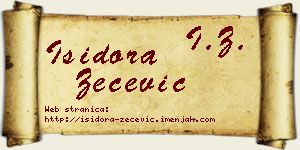 Isidora Zečević vizit kartica